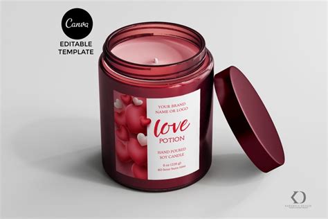 Valentines Day Candle Label Template