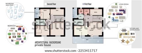 Floor Plan Furniture Set Top View Stock Vector (Royalty Free ...