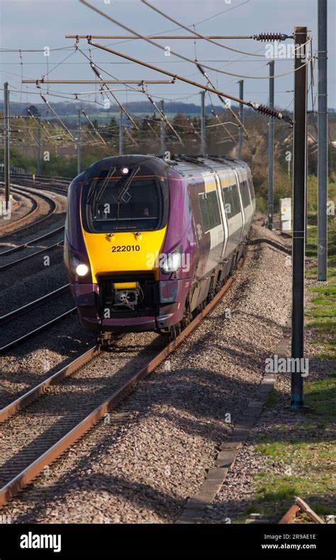 East Midlands Railway Class 222 Diesel Meridian Train On The Electrified 4 Track Midland