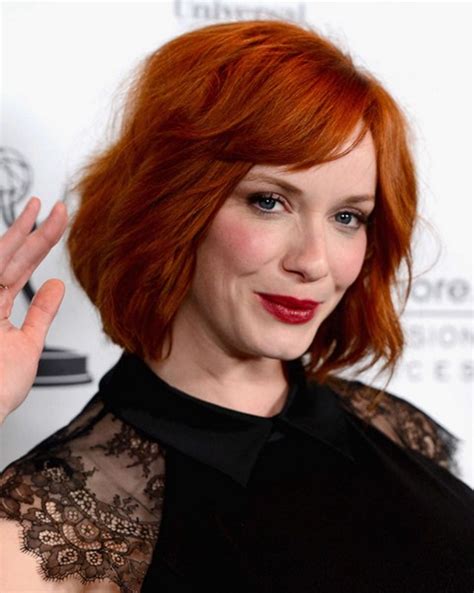 2014 Christina Hendricks Short Hairstyles Short Bouncy Bob For Red Hair Pretty Designs