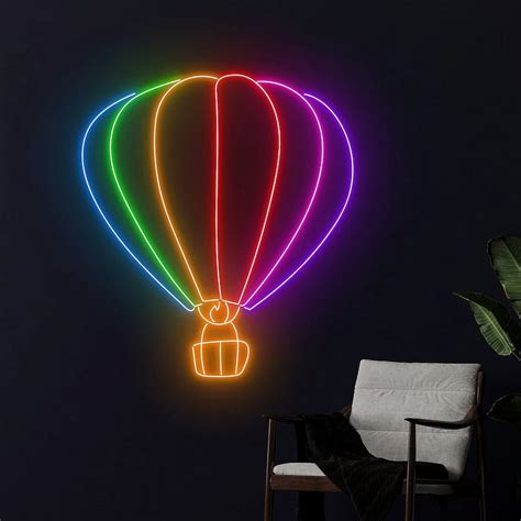Handmadetneonsign Hot Air Balloon LGBT Neon Sign LGBT Pride Wall Art Decor Pride LGBT Wall