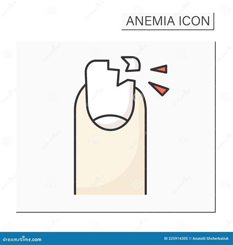 Anemia Color Icon Stock Vector Illustration Of Nails 225914305