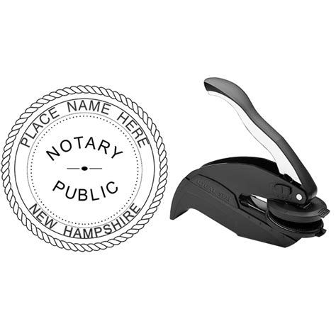 New Hampshire Notary Stamp Round With Expiration Date All State