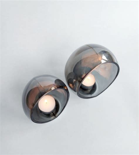 Mix En Match Waxinelichthouder Ei Set Stuks Smokey Glas