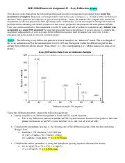 Mse Hw Pdf Mse Homework Assignment X Ray Diffraction