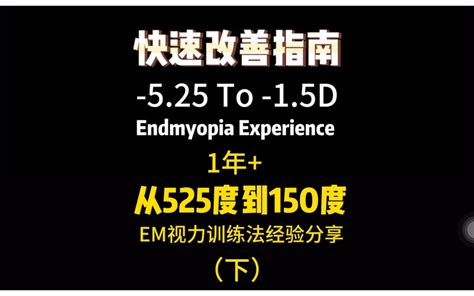 快速改善指南（下）70视力改善：从525到150度（18个月） 视力0点1回到1点0 视力0点1回到1点0 哔哩哔哩视频