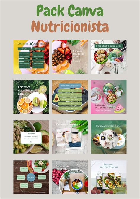 Templates Canva Para Nutricionista Pack Edit Veis Elo