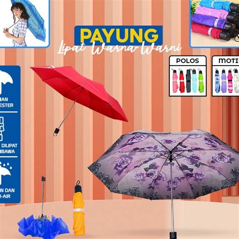 Jual Hj Umbrella Payung Lipat Motif Kotak Super Kuat Dan Kokoh Anti