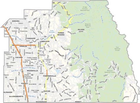 Tulare County Map California Us County Maps