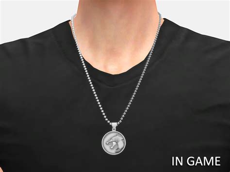 The Sims Resource White Wolf Necklace Male