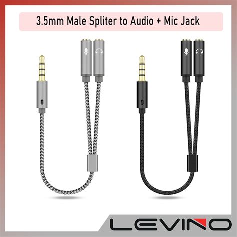 Jual LEVINO Audio Jack Splitter Audio Jack 3 5mm Male Ke Dual 3 5mm