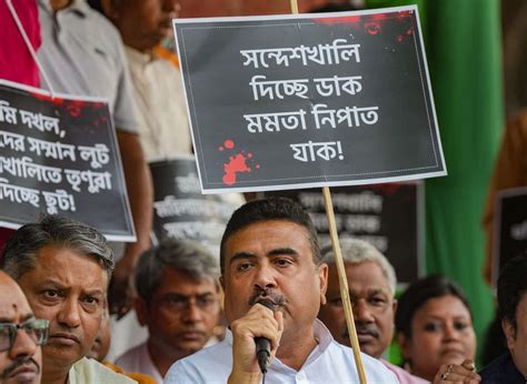 Photos Bjp Dharna Over Sandeshkhali Incident In Kolkata