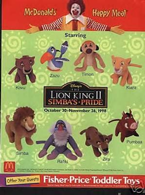 Buy Disney's Lion King II Simba's Pride Plush 1998 Mcdonalds #6 Zira Online at desertcartINDIA