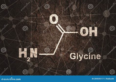 Glycine Moleculaire Structuur Stock Afbeelding Image Of Biologie