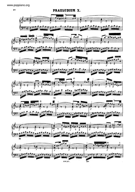 Bach Prelude And Fugue No 10 E Minor BWV 855 Sheet Music Pdf Free