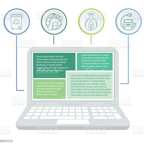 Infographic Template With Environment Line Icons On A Transparent ...