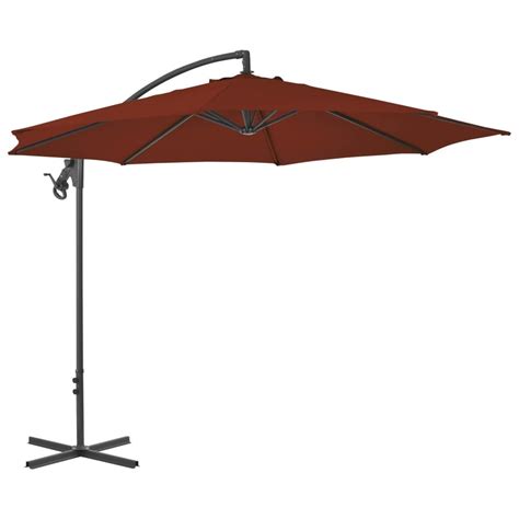 Vidaxl Parasol D Port Avec M T En Acier Cm Terre Cuite Vidaxl Ma