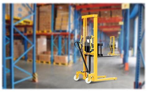 Ton Manual Forklift Stacker Heavy Column Steel Hand Pallet Stacker