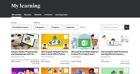 The Next Page Will Show All Your Udemy Courses Use The Progress Filter