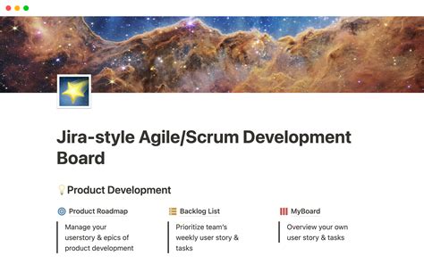 Notion Template Gallery – Jira-style Agile/Scrum Project Management