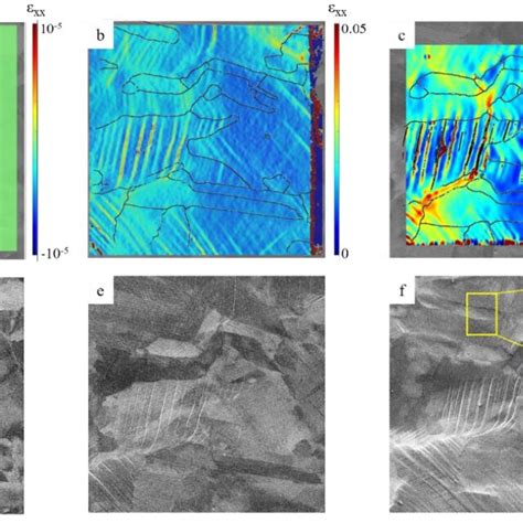 A C Micro Dic Strain Distribution Maps At Tensile Strains Of