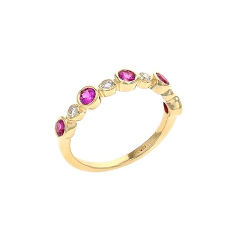 Estate 14K Yellow Gold Pink Sapphire And Diamond Ring Josephs Jewelers