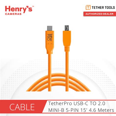 Tether Tool TetherPro USB C To 2 0 MINI B 5 PIN 15 4 6M HENRY S