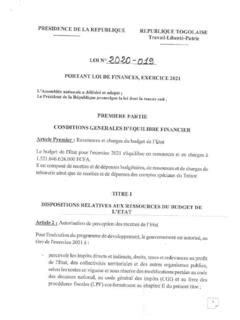 Togo Loi N Du Decembre Portant Loi De Togo Loi