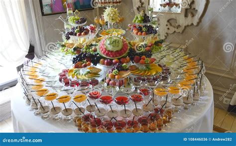 Different Fresh Fruits On Wedding Buffet Table Fruits And Berries