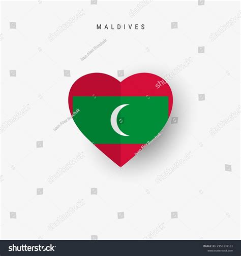 Maldives Heart Shaped Flag Origami Paper Cut Royalty Free Stock