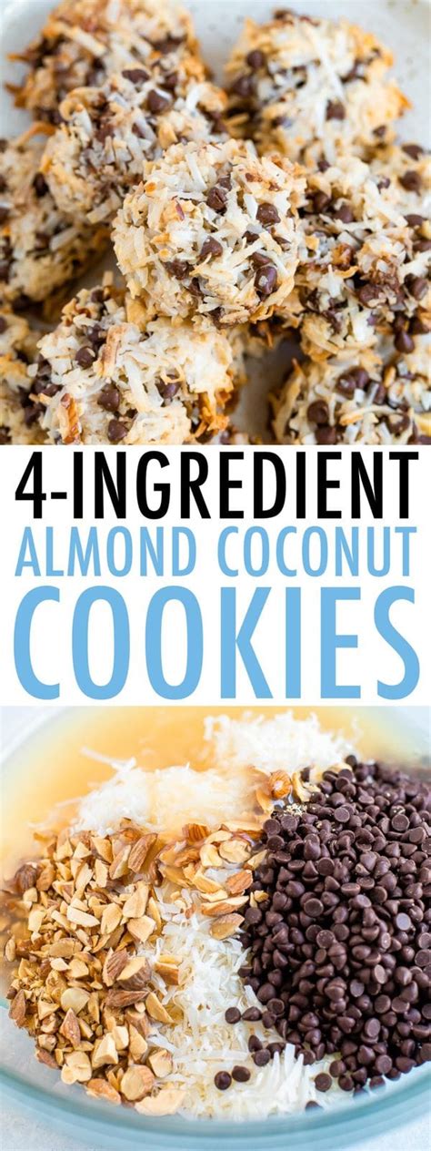 4-Ingredient Almond Coconut Cookies - Eating Bird Food