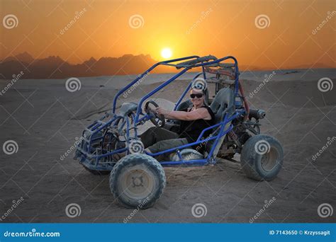 Dune Buggy In Desert Scene Stock Photo Image Of Female 7143650