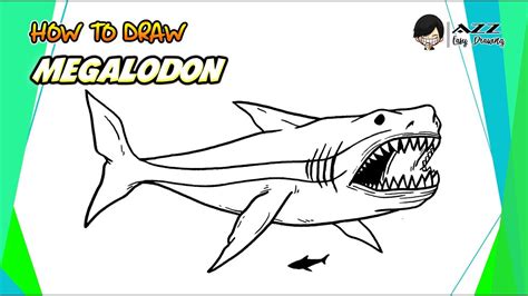 How To Draw Megalodon Step By Step Youtube