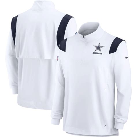 Mens Nike White Dallas Cowboys Sideline Coach Chevron Lockup Quarter