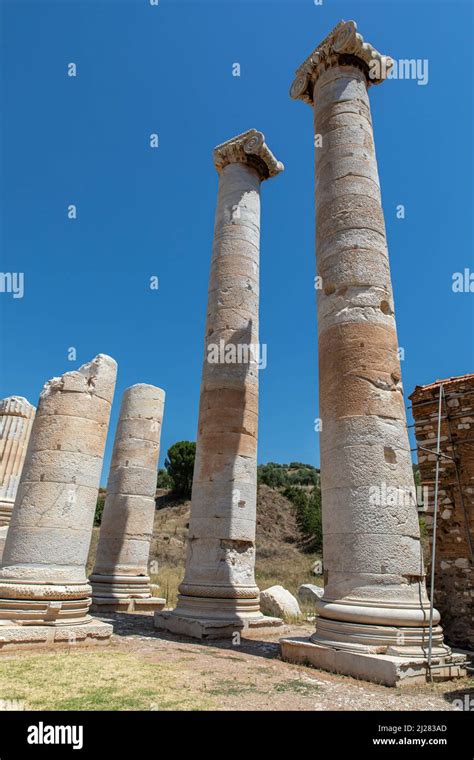 Temple Of Artemis In The Ancient City Of Sardis Manisa Turkey Stock