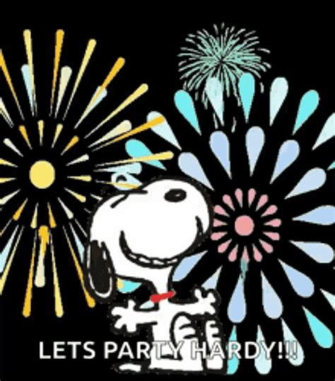 Let S Party Snoopy Peanuts And Fireworks GIFDB