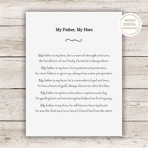 Instant Download Father of the Bride Wedding Gift Poem for Dad Gift for Dad From Daughter Gift ...