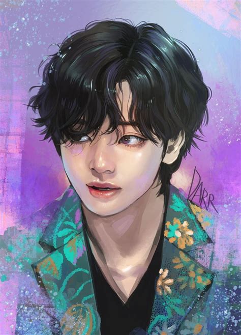 최다르DARR on Twitter Bts drawings Bts fanart Taehyung fanart