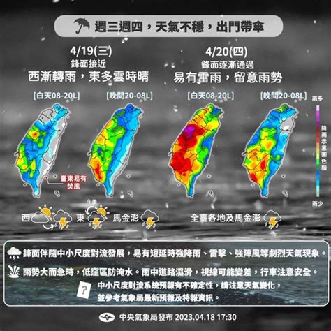 一週天氣 最強春雨來了！強烈雷雨已到門口 週四降雨「最劇烈」中南部雨下得「紅到發紫」 今周刊