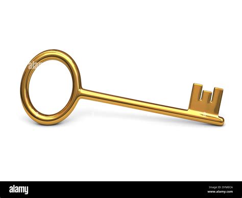 Antique Gold Key Isolated On White Background Stock Photo Alamy