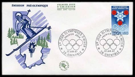 Timbre XES JEUX OLYMPIQUES D HIVER GRENOBLE 1968 WikiTimbres