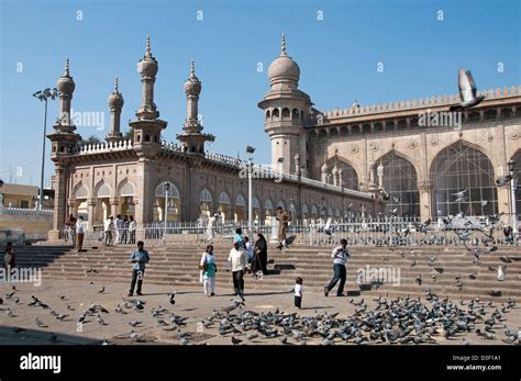 Mecca Mosque Near Charminar Hyderabad India Andhra Pradesh Stock Photo