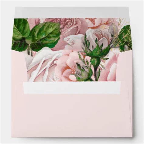 Soft Blush Pink Watercolor Floral Birthday Party Envelope Zazzle