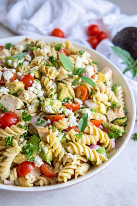 Chicken Avocado Pasta Salad Valerie S Kitchen