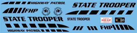 1/64 Florida Highway Patrol Ghost Graphics Police waterslide decals ...