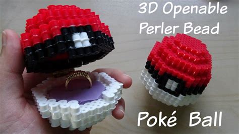 3d Perler Bead Openable Poké Ball Ring Box Youtube