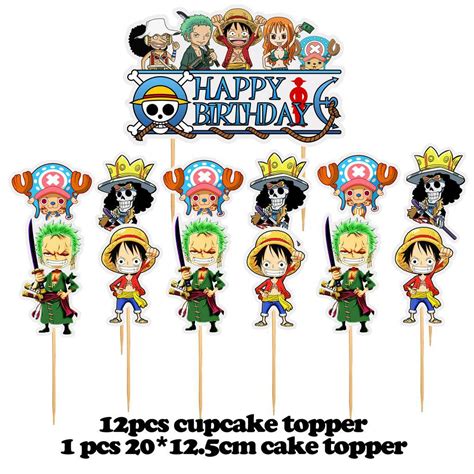 One Piece Birthday Cake Topper Printable PDF PNG Vectorency