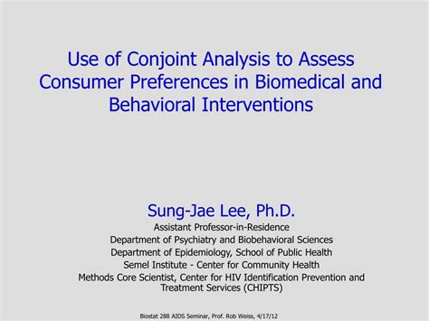 PPT Use Of Conjoint Analysis To Assess Consumer Preferences In