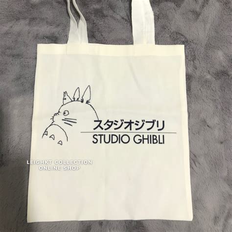 Leighkt Studio Ghibli Totoro Kawaii Cute Anime Tote Bag Canvas Katsa