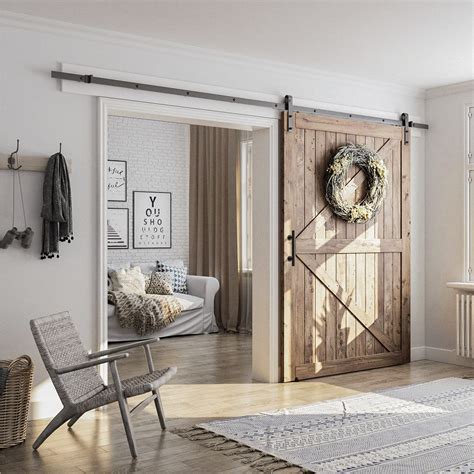 Snapklik Smartstandard Ft Sliding Barn Door Hardware Whole Kit